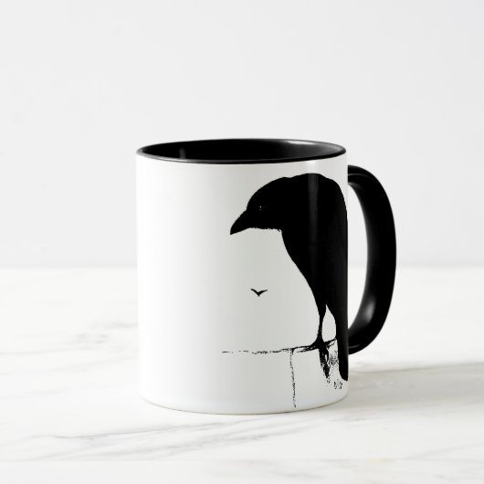 Raven Silhouette -  Gothic Ravens & Crows Mok (Voorkant rechts)