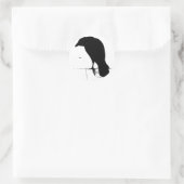 Raven Silhouette -  Gothic Ravens & Crows Ronde Sticker (Tas)