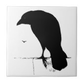Raven Silhouette -  Gothic Ravens & Crows Tegeltje (Voorkant)