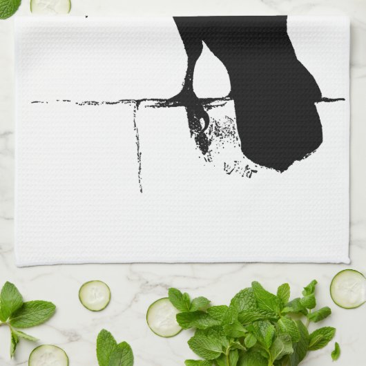 Raven Silhouette -  Gothic Ravens & Crows Theedoek (Gevouwen)