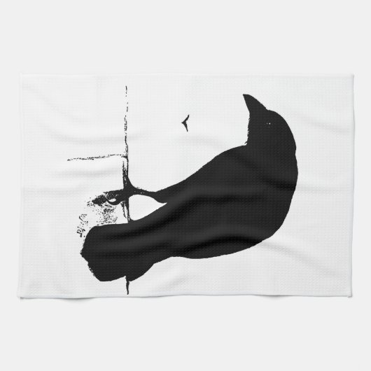 Raven Silhouette -  Gothic Ravens & Crows Theedoek (Horizontaal)