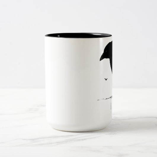 Raven Silhouette -  Gothic Ravens & Crows Tweekleurige Koffiemok (Center)