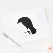 Raven Silhouette - Gothic Ravens & Crows Vierkante Sticker (Envelop)