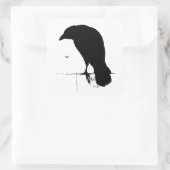 Raven Silhouette - Gothic Ravens & Crows Vierkante Sticker (Tas)