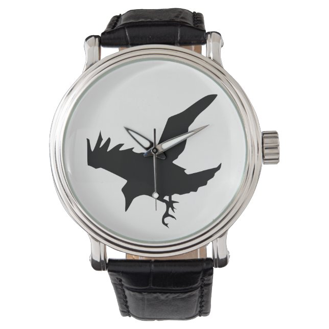 Raven Silhouette Horloge (Voorkant)