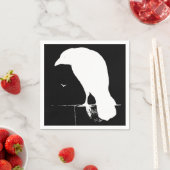 Raven Silhouette Retro Gothic Ravens Crow Servetten (Insitu)