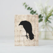 Raven Silhouette -  Retro Ravens & Crows Briefkaart (Staand voorkant)