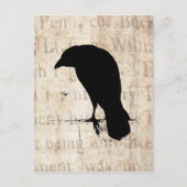 Raven Silhouette -  Retro Ravens & Crows Briefkaart (Voorkant)