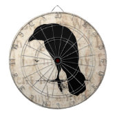 Raven Silhouette -  Retro Ravens & Crows Dartbord (Voorkant)