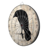 Raven Silhouette - Retro Ravens & Crows Dartbord (Voorkant Rechts)