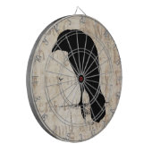 Raven Silhouette - Retro Ravens & Crows Dartbord (Voorkant Links)