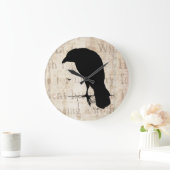 Raven Silhouette -  Retro Ravens & Crows Grote Klok (Huis)