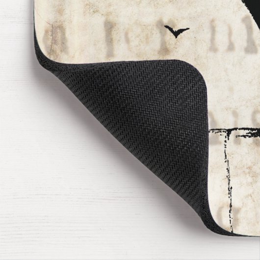 Raven Silhouette - Retro Ravens & Crows Muismat (Hoek)