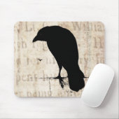 Raven Silhouette -  Retro Ravens & Crows Muismat (Met muis)