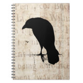 Raven Silhouette -  Retro Ravens & Crows Notitieboek (Voorkant)
