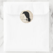 Raven Silhouette -  Retro Ravens & Crows Ronde Sticker (Tas)