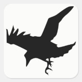 Raven Silhouette Vierkante Sticker (Voorkant)
