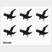 Raven Silhouette Vierkante Sticker (Vel)