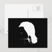 Raven Silhouette White op zwart - Aangepast Briefkaart (Voorkant / Achterkant)