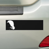  Raven Silhouette White op zwart - Aangepast Bumpersticker (Op auto)