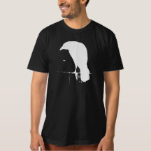  Raven Silhouette White op zwart - Aangepast