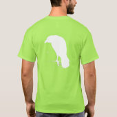 Raven Silhouette White op zwart - Aangepast T-shirt (Achterkant)