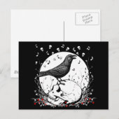 Raven Sings Song Death on Skull Illustration Briefkaart (Voorkant / Achterkant)