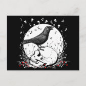 Raven Sings Song Death on Skull Illustration Briefkaart (Voorkant)