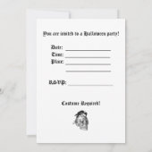 Raven Sits on Skull Halloween Party Invitation Kaart (Achterkant)