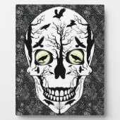 Raven Skull Afbeelding Home Horror Decor Fotoplaat (Voorkant)