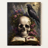 Raven Skull Boek en bloemen Planner (Achterkant)