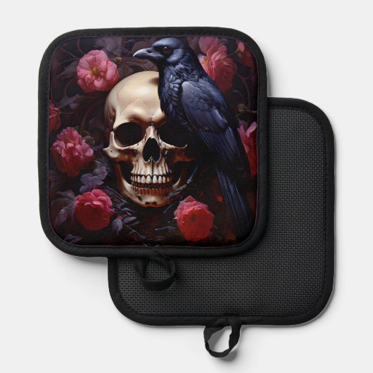 Raven Skull en Rozen Pannenlap (Voorkant / Achterkant)