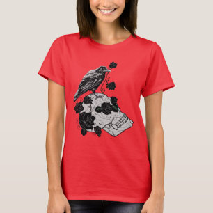 Raven Skull en Rozen T-shirt vrouwen