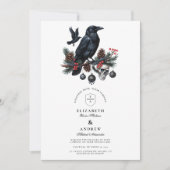 Raven Skull Gothic Holiday Wedding Kaart (Voorkant)
