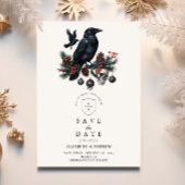 Raven Skull Gothic Holiday Wedding Save The Date