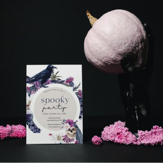 Raven & Skull Halloween uitnodiging