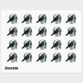 Raven Skull Skeleton Key Vierkante Sticker (Vel)