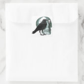 Raven Skull Skeleton Key Vierkante Sticker (Tas)