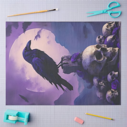 Raven Skull Tissuepapier (Craft)