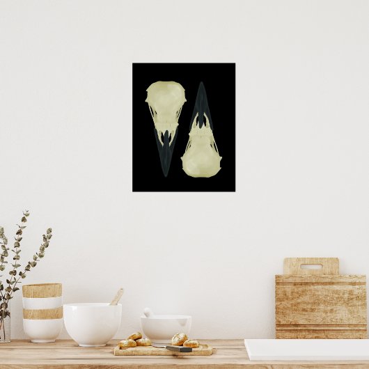 Raven Skulls Poster (Keuken)