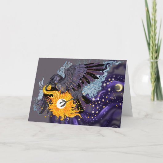 Raven Sky Folklore Wenskaart Kaart (Voorkant)