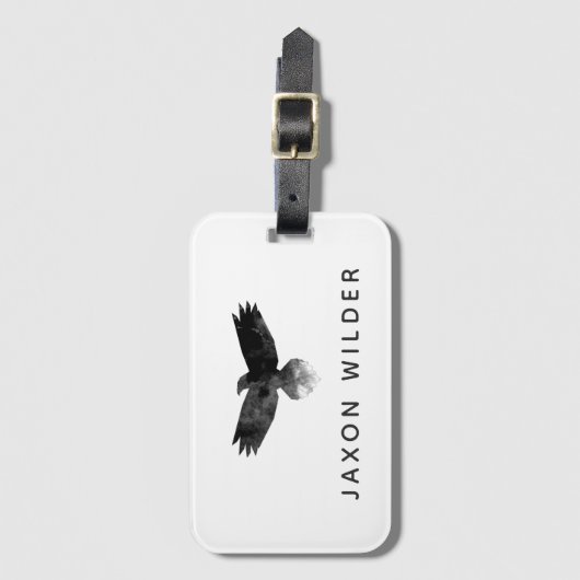 Raven Smoke Cloud Waterverf Minimale Rustic Bagagelabel (Voorkant (verticaal))