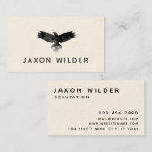 Raven Smoke Cloud Waterverf Minimale Rustic Visitekaartje (Voorkant / Achterkant)