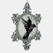 Raven sneeuwvlokbehanger tin sneeuwvlok ornament (Links)