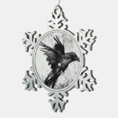 Raven sneeuwvlokbehanger tin sneeuwvlok ornament (Rechts)