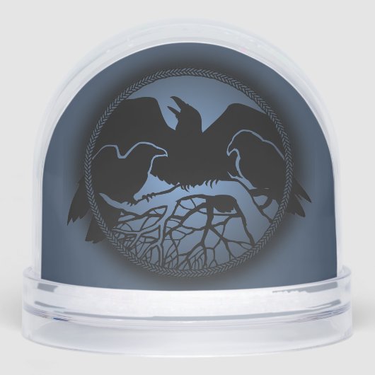 Raven Snow Globe Personalized Raven Snow Globes Sneeuwbol (Voorkant)