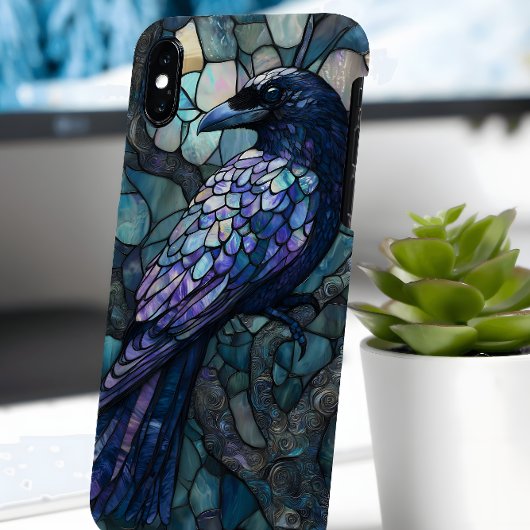 Raven Stained Glass Style (Faux) Case iPhone Cover Hoesje