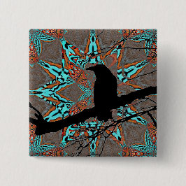 Raven Star van Fractal Complexity Vierkante Button 5,1 Cm