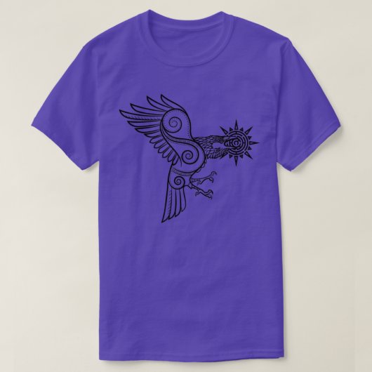 Raven Stealing the Sun Light Native American Mytho T-shirt (Design voorkant)
