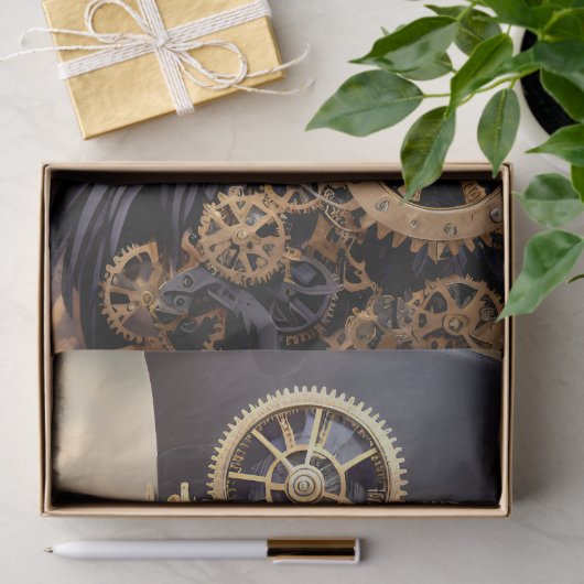 Raven Steampunk Art Tissuepapier (Geschenk)